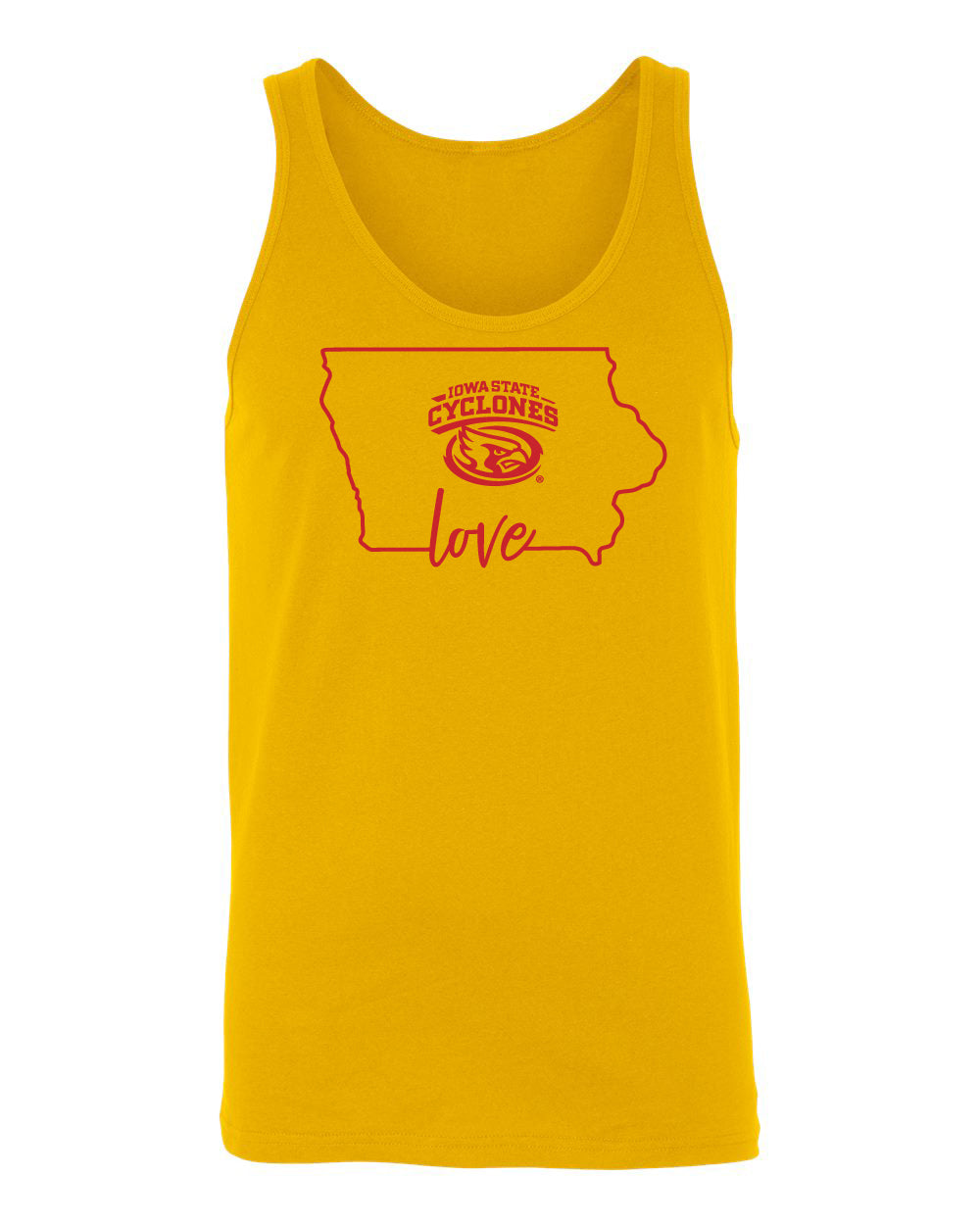 Women's Iowa State Cyclones Tank Top - Cyclones Love State Outline