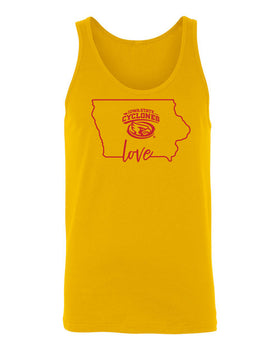 Women's Iowa State Cyclones Tank Top - Cyclones Love State Outline