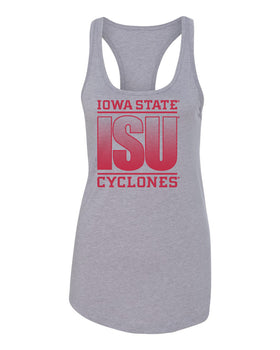 Women's Iowa State Cyclones Tank Top - ISU Fade Red on Gray