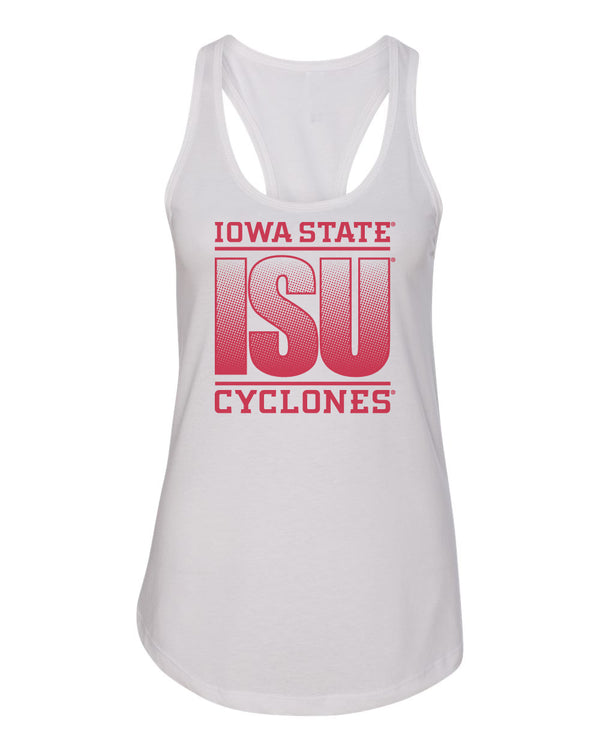 Women's Iowa State Cyclones Tank Top - ISU Fade Red on White