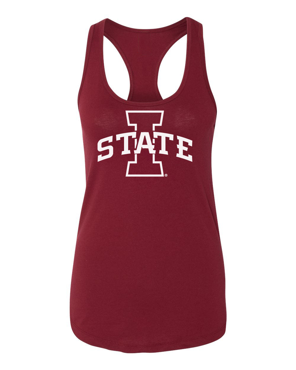 Women's Iowa State Cyclones Tank Top - Primary Logo White on Cardinal