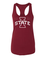 Women's Iowa State Cyclones Tank Top - Primary Logo White on Cardinal