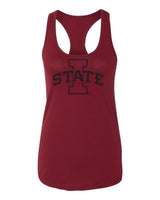 Women's Iowa State Cyclones Tank Top - Primary Logo Black on Cardinal