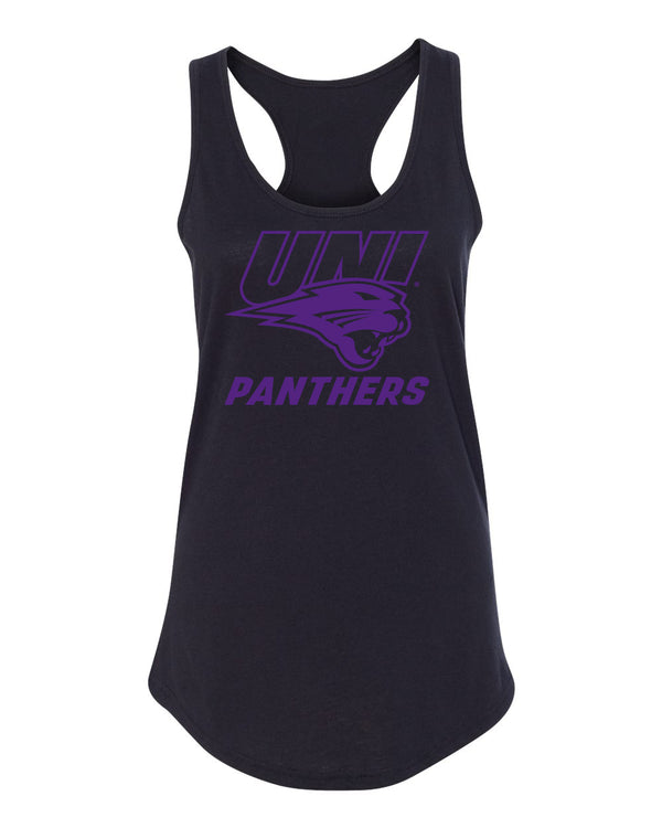 Women's Northern Iowa Panthers Tank Top - Purple UNI Panthers Logo on Black
