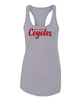 Women's South Dakota Coyotes Tank Top - Red Glitter Script Coyotes