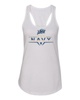 Women's Navy Midshipmen Tank Top - Navy Football Laces and Goat