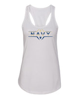Women's Navy Midshipmen Tank Top - Navy Football Laces