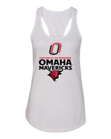 Women's Omaha Mavericks Tank Top - Omaha Mavericks with Bull and Primary Logo on White