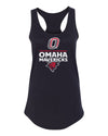 Women's Omaha Mavericks Tank Top - Omaha Mavericks with Bull and Primary Logo on Black