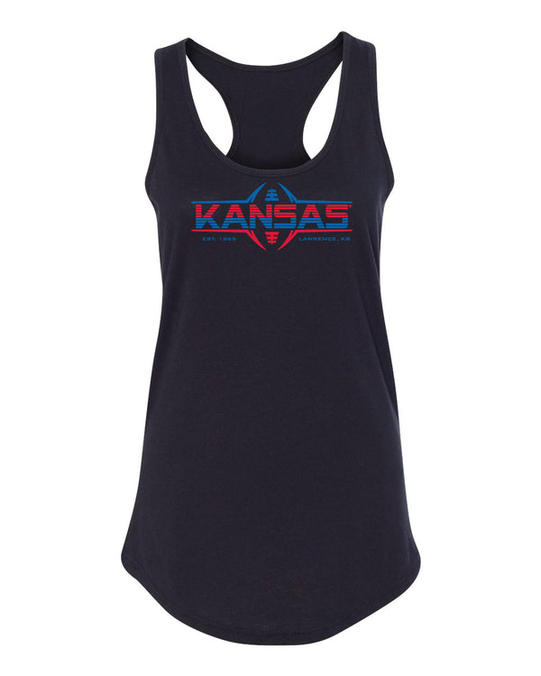 Women's Kansas Jayhawks Tank Top - Kansas Football Laces