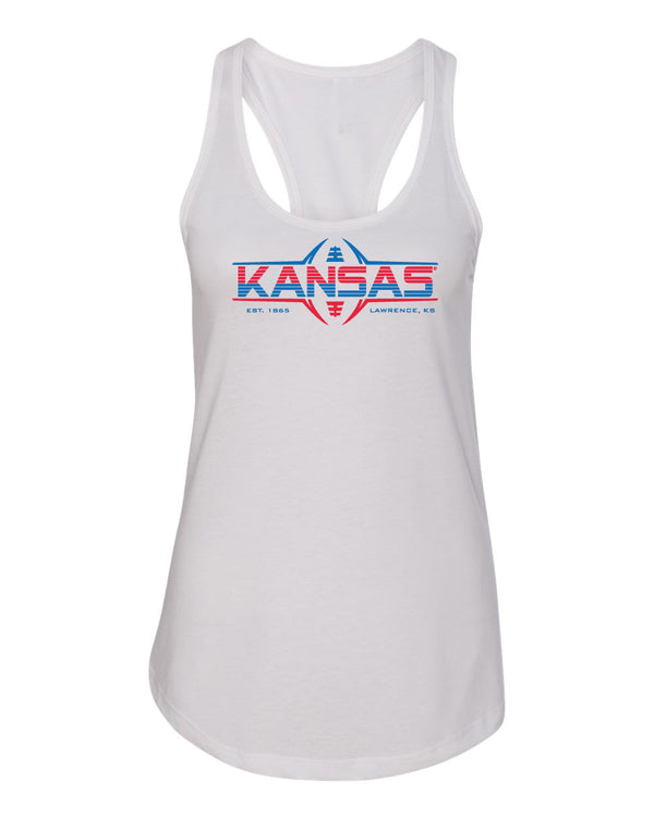 Women's Kansas Jayhawks Tank Top - Kansas Football Laces