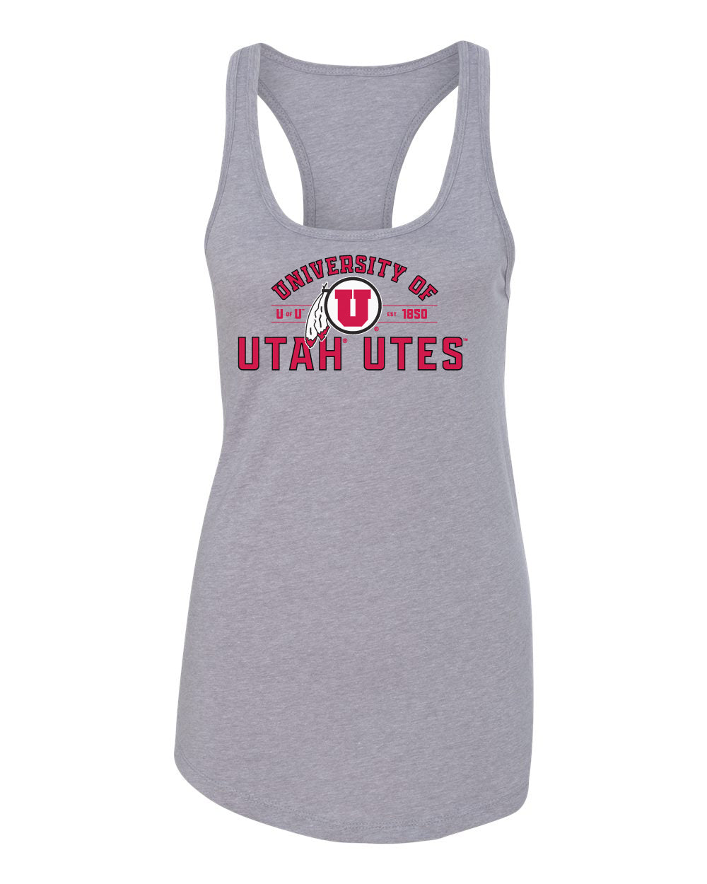 Women's Utah Utes Tank Top - U of U Arch with Circle Feather Logo