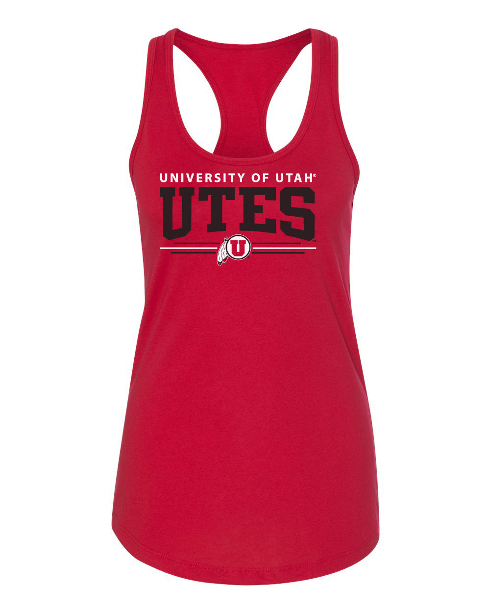 Women's Utah Utes Tank Top - Arch UTES 3 Stripe Logo