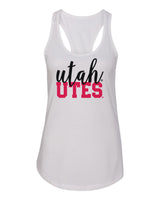 Women's Utah Utes Tank Top - Script Utah Block UTES