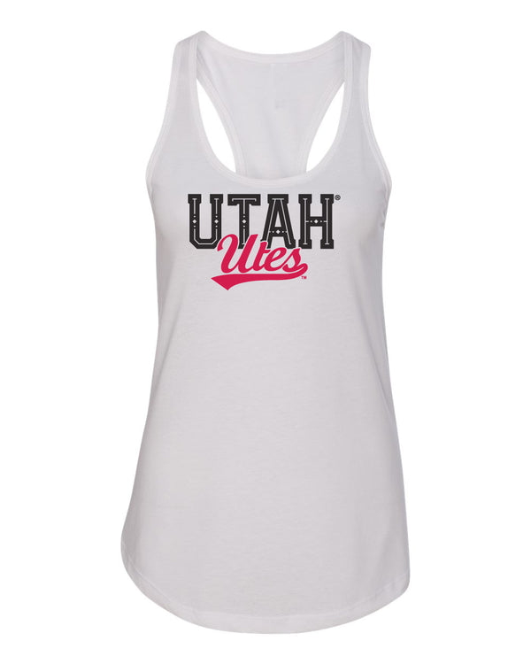 Women's Utah Utes Tank Top - Block UTAH Script Utes