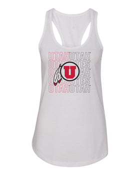 Women's Utah Utes Tank Top - Utah Utes Logo Overlay
