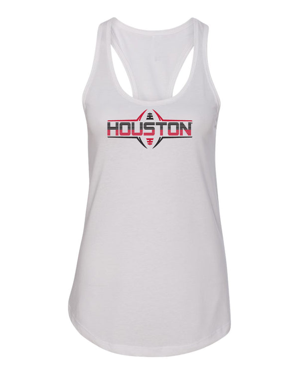 Women's Houston Cougars Tank Top - Striped Houston Football Laces