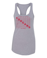 Women's Houston Cougars Tank Top - Diagonal Cougars Echo