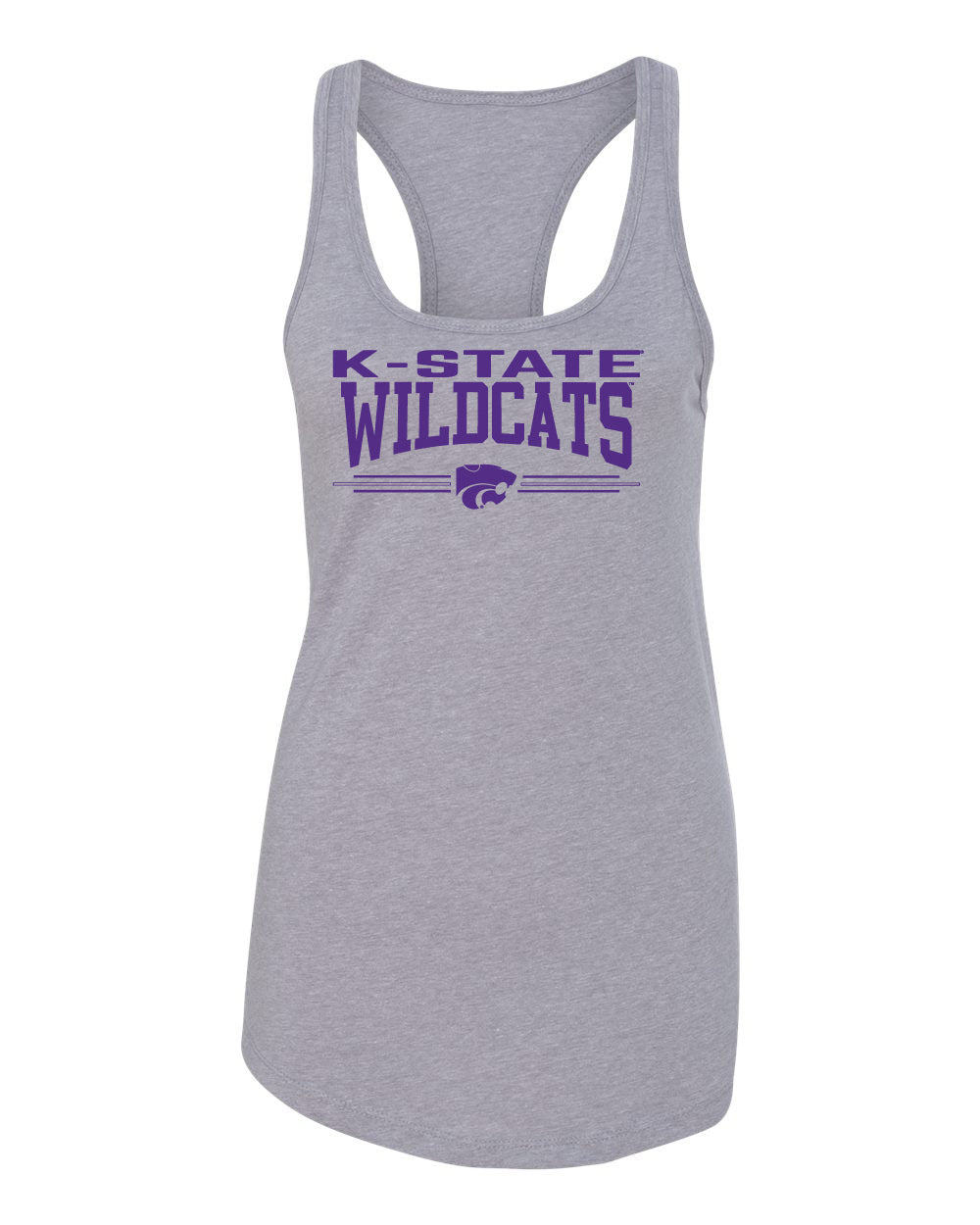 Women's K-State Wildcats Tank Top - K-State Wildcats 3 Stripe Powercat