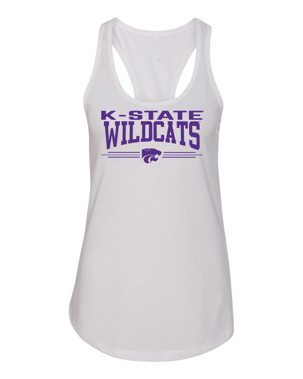 Women's K-State Wildcats Tank Top - K-State Wildcats 3 Stripe Powercat