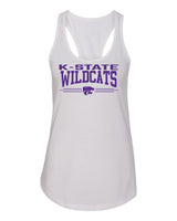 Women's K-State Wildcats Tank Top - K-State Wildcats 3 Stripe Powercat