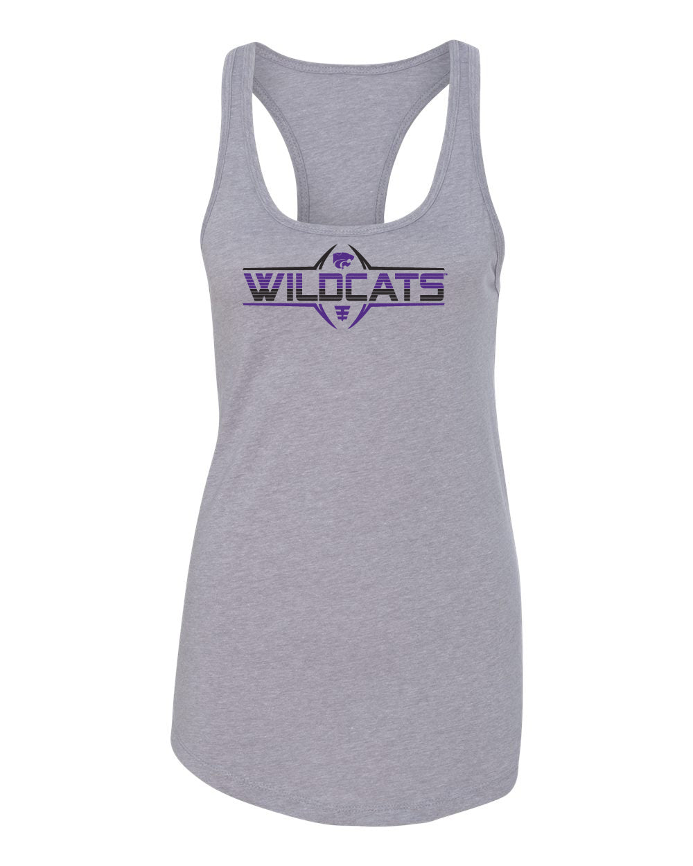 Women's K-State Wildcats Tank Top - Striped WILDCATS Football Laces