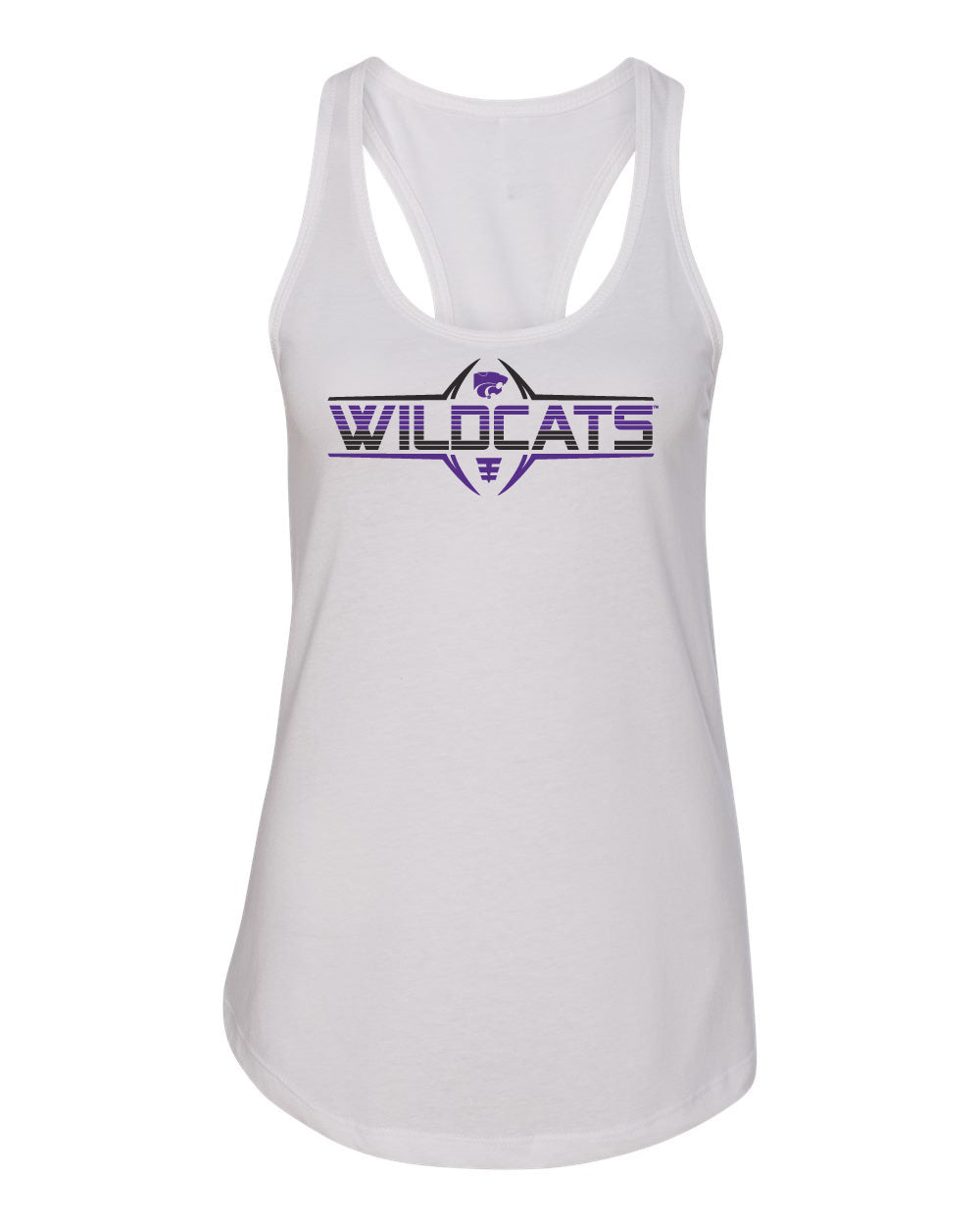 Women's K-State Wildcats Tank Top - Striped WILDCATS Football Laces