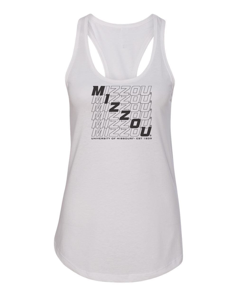 Women's Missouri Tigers Tank Top - Mizzou Diagonal Echo