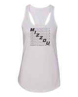 Women's Missouri Tigers Tank Top - Mizzou Diagonal Echo