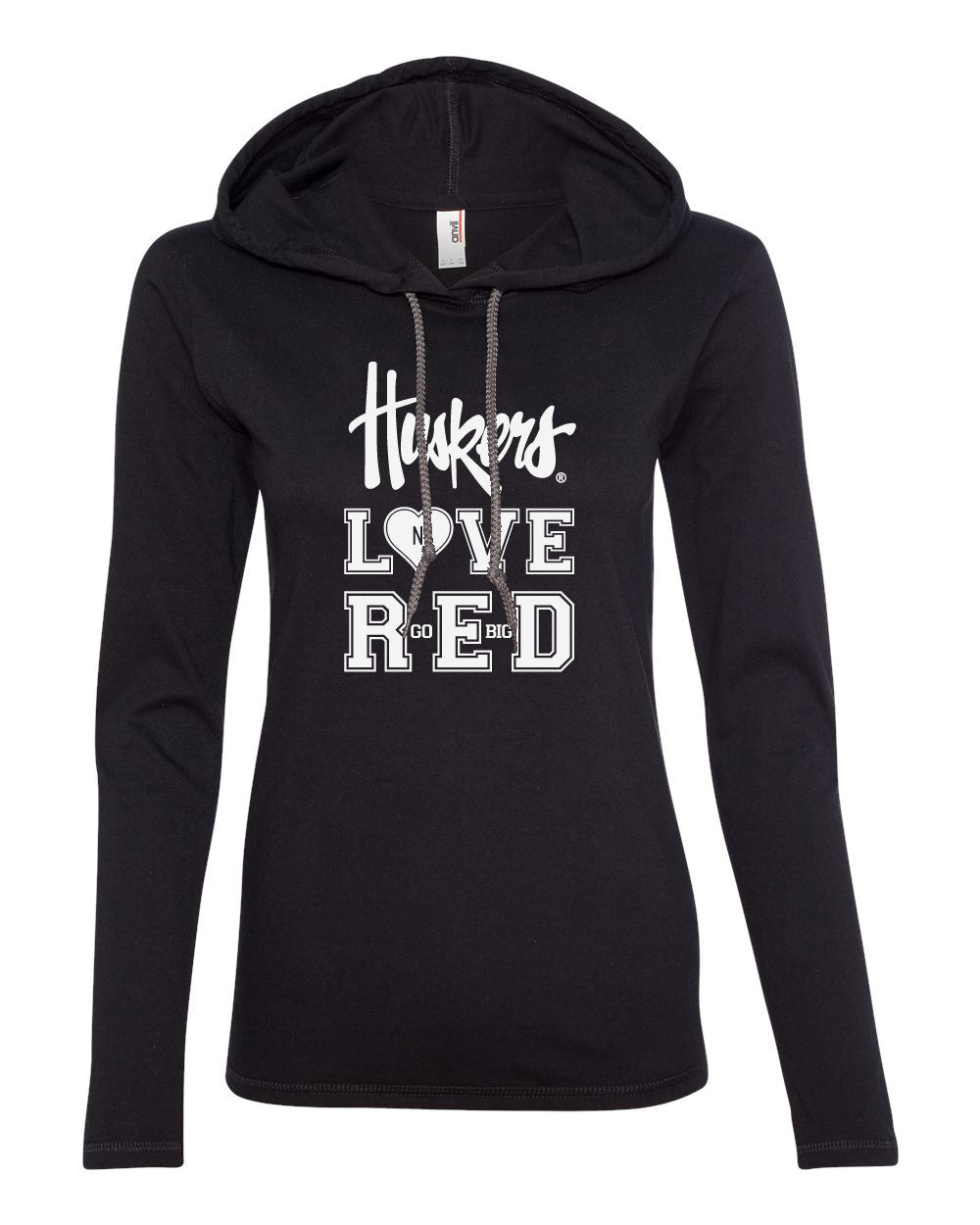 Women's Nebraska "Huskers LOVE RED" Long Sleeve Hoody