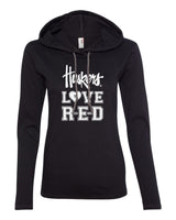 Women's Nebraska "Huskers LOVE RED" Long Sleeve Hoody