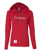 Women's Nebraska Cornhuskers CornBorn Script "huskers love red" Long Sleeve Hoody