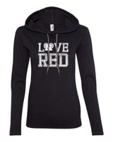 Women's Nebraska Cornhuskers Hero "LOVE RED" Long Sleeve Hoody