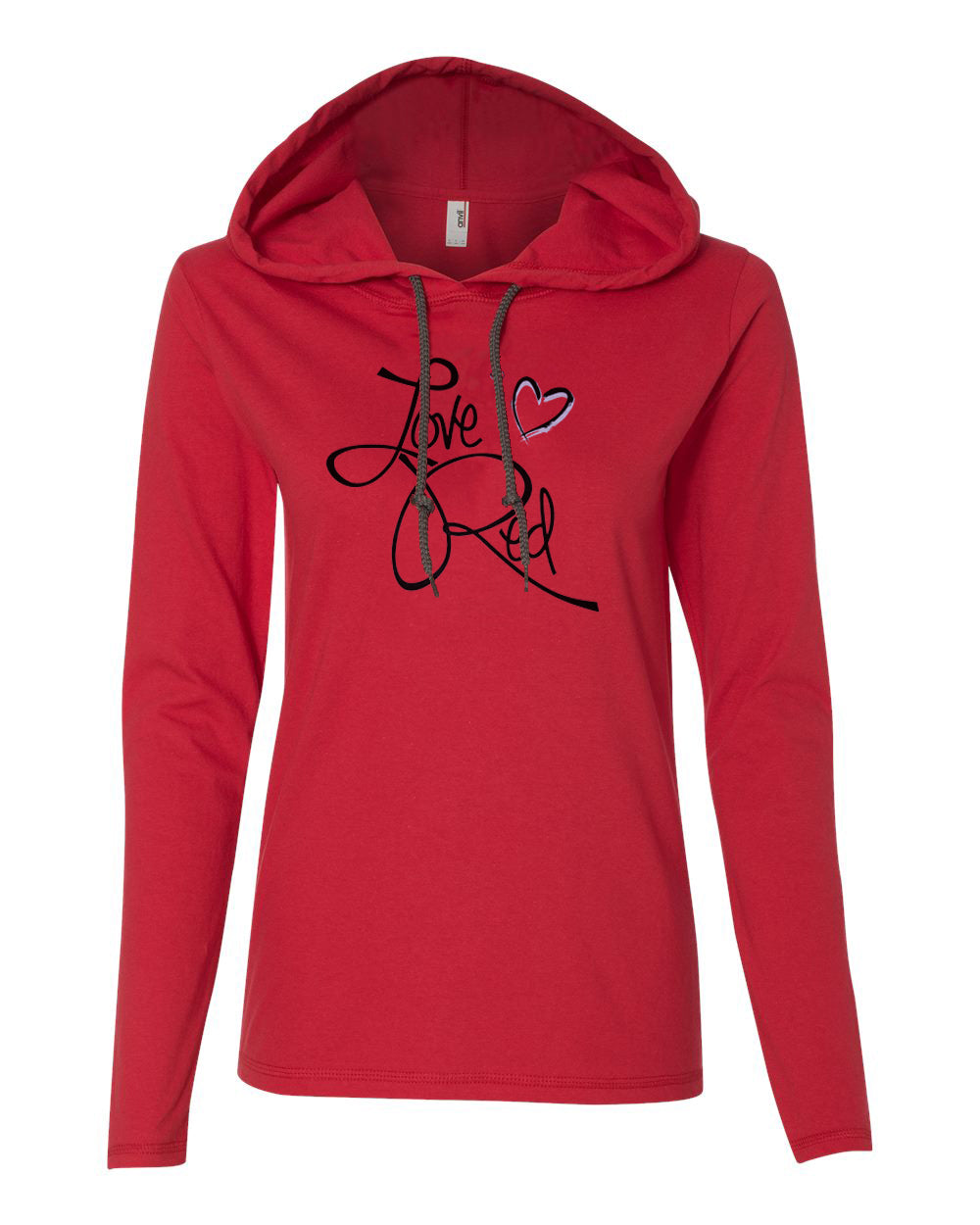 Women's Nebraska Cornhuskers "LOVE RED" Hearts Long Sleeve Hoody