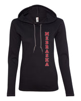 Women's Nebraska Cornhuskers Vertical "NEBRASKA" Long Sleeve Hoody