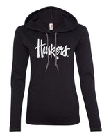 Women's Nebraska Cornhuskers Legacy Script "Huskers" Long Sleeve Hoody