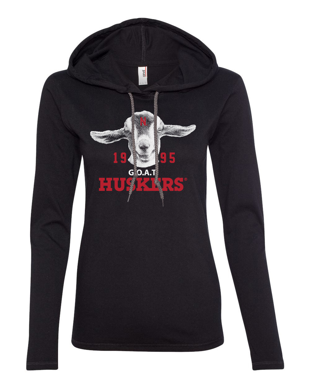 Women's 1995 Nebraska Huskers G.O.A.T. (Greatest of all Time) Long Sleeve Hoody