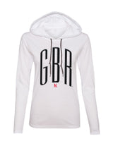Women's Nebraska Huskers Long Sleeve Hooded Tee Shirt - Black GBR
