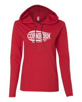Women's Nebraska Husker Tee Shirt Long Sleeve Hooded - CornBorn Forever a Nebraskan