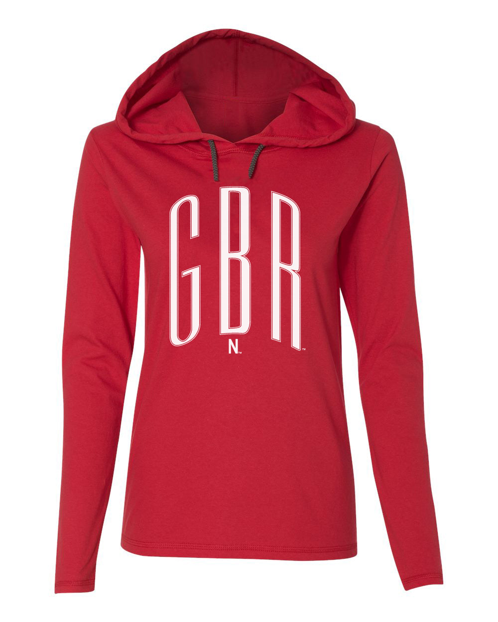 Women's Nebraska Huskers Long Sleeve Hooded Tee Shirt - White GBR