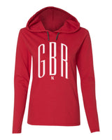 Women's Nebraska Huskers Long Sleeve Hooded Tee Shirt - White GBR