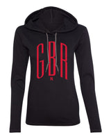 Women's Nebraska Huskers Long Sleeve Hooded Tee Shirt - Red GBR