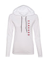 Women's Nebraska Huskers Long Sleeve Hooded Tee Shirt - Vertical Nebraska Huskers