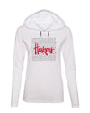 Women's Nebraska Huskers Long Sleeve Hooded Tee Shirt - Script Huskers Overlay