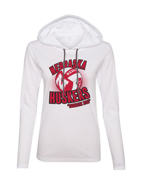 Women's Nebraska Huskers Long Sleeve Hooded Tee Shirt - Huskers Volleyball Dream Big