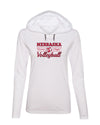Women's Nebraska Huskers Long Sleeve Hooded Tee Shirt - Nebraska Volleyball Dream Bigger