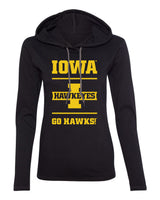 Women's Iowa Hawkeyes Long Sleeve Hooded Tee Shirt - Iowa Hawkeyes - Go Hawks