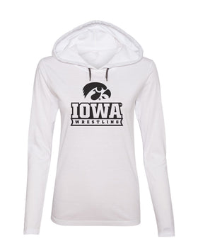 Women's Iowa Hawkeyes Long Sleeve Hooded Tee Shirt - Iowa Hawkeyes Wrestling