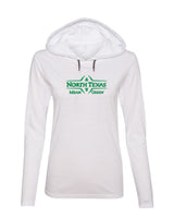Women's North Texas Mean Green Long Sleeve Hooded Tee Shirt - North Texas Football Laces