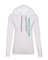 Women's North Texas Mean Green Long Sleeve Hooded Tee Shirt - Vertical University of North Texas